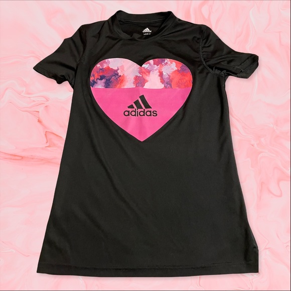 Youth Adidas Black and Pink top (large 14) - Picture 1 of 4